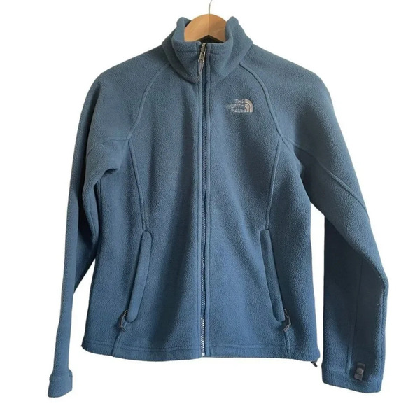 The North Face Teal Fleece Long Sleeve‎ Full Zip Closure Jacket Women's Sz S - Picture 1 of 5